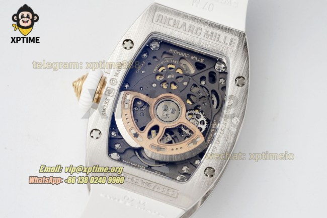 RM07-01 Ladies 31.5mm ZF Red/Full Damond Sketelon on SS/RU Strap CRMA2 RM07-01 Ladies 31.5mm ZF Red/Full Damond Sketelon on SS/RU Strap CRMA2