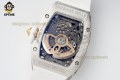 RM07-01 Ladies 31.5mm ZF White/Full Damond Sketelon on SS/Ru Strap CRMA2