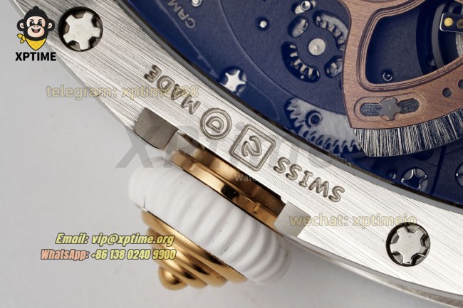 RM07-01 Ladies 31.5mm ZF Red/Full Damond Sketelon on SS/RU Strap CRMA2 RM07-01 Ladies 31.5mm ZF Red/Full Damond Sketelon on SS/RU Strap CRMA2