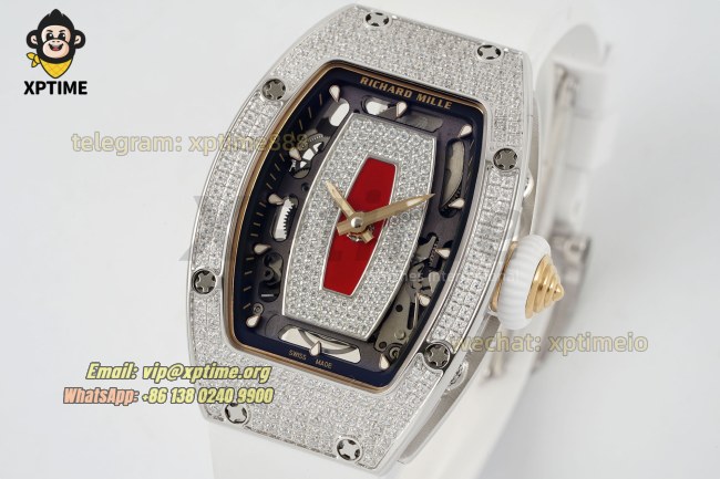 RM07-01 Ladies 31.5mm ZF Red/Full Damond Sketelon on SS/RU Strap CRMA2 RM07-01 Ladies 31.5mm ZF Red/Full Damond Sketelon on SS/RU Strap CRMA2