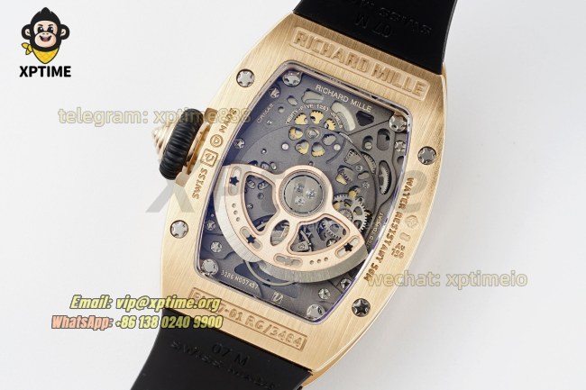 RM07-01 Ladies 31.5mm ZF RG Black/Full Damond Sketelon on RG/RU Strap CRMA2 RM07-01 Ladies 31.5mm ZF RG Black/Full Damond Sketelon on RG/RU Strap CRMA2