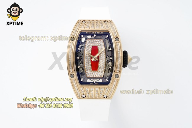RM07-01 Ladies 31.5mm ZF RG Red/Damond Sketelon on RG/RU Strap CRMA2 RM07-01 Ladies 31.5mm ZF RG Red/Damond Sketelon on RG/RU Strap CRMA2