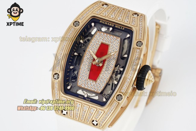 RM07-01 Ladies 31.5mm ZF RG Red/Damond Sketelon on RG/RU Strap CRMA2 RM07-01 Ladies 31.5mm ZF RG Red/Damond Sketelon on RG/RU Strap CRMA2