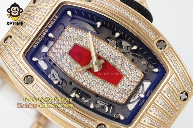 RM07-01 Ladies 31.5mm ZF RG Red/Damond Sketelon on RG/RU Strap CRMA2 RM07-01 Ladies 31.5mm ZF RG Red/Damond Sketelon on RG/RU Strap CRMA2