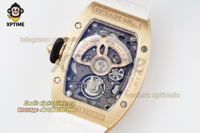 RM07-01 Ladies 31.5mm ZF RG White/Full Damond Sketelon on RG/RU Strap CRMA2 RM07-01 Ladies 31.5mm ZF RG White/Full Damond Sketelon on RG/RU Strap CRMA2