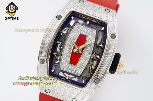 RM07-01 Ladies 31.5mm ZF Red/Damond Sketelon on SS/RU Strap CRMA2 RM07-01 Ladies 31.5mm ZF Red/Damond Sketelon on SS/RU Strap CRMA2