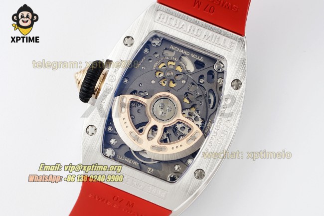 RM07-01 Ladies 31.5mm ZF RG Red/Full Damond Sketelon on SS/RU Strap CRMA2 RM07-01 Ladies 31.5mm ZF RG Red/Full Damond Sketelon on SS/RU Strap CRMA2