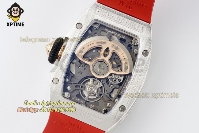 RM07-01 Ladies 31.5mm ZF Red/Damond Sketelon on SS/RU Strap CRMA2 RM07-01 Ladies 31.5mm ZF Red/Damond Sketelon on SS/RU Strap CRMA2