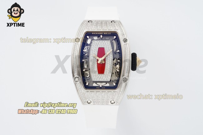 RM07-01 Ladies 31.5mm ZF Red/Damond Sketelon on SS/RU Strap CRMA2 RM07-01 Ladies 31.5mm ZF Red/Damond Sketelon on SS/RU Strap CRMA2