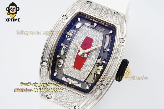 RM07-01 Ladies 31.5mm ZF Red/Damond Sketelon on SS/RU Strap CRMA2 RM07-01 Ladies 31.5mm ZF Red/Damond Sketelon on SS/RU Strap CRMA2