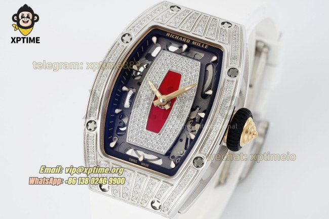RM07-01 Ladies 31.5mm ZF Red/Damond Sketelon on SS/RU Strap CRMA2 RM07-01 Ladies 31.5mm ZF Red/Damond Sketelon on SS/RU Strap CRMA2