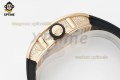 RM07-01 Ladies 31.5mm ZF RG Black/Full Damond Sketelon on RG/RU Strap CRMA2 RM07-01 Ladies 31.5mm ZF RG Black/Full Damond Sketelon on RG/RU Strap CRMA2