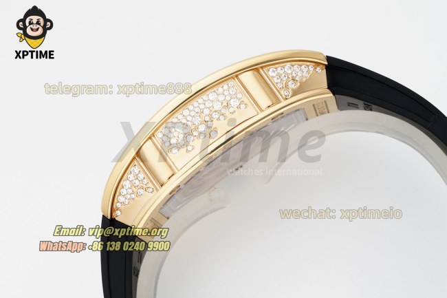 RM07-01 Ladies 31.5mm ZF RG Black/Full Damond Sketelon on RG/RU Strap CRMA2 RM07-01 Ladies 31.5mm ZF RG Black/Full Damond Sketelon on RG/RU Strap CRMA2