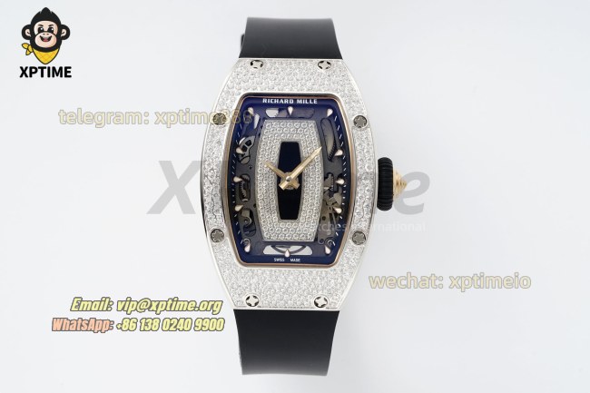 RM07-01 Ladies 31.5mm ZF RG Black/Full Damond Sketelon on SS/RU Strap CRMA2 RM07-01 Ladies 31.5mm ZF RG Black/Full Damond Sketelon on SS/RU Strap CRMA2