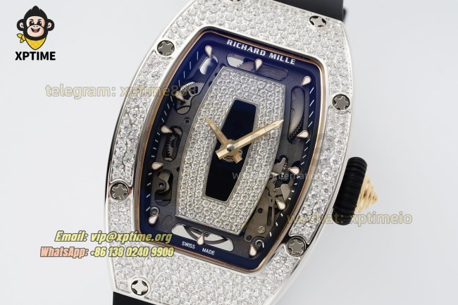 RM07-01 Ladies 31.5mm ZF RG Black/Full Damond Sketelon on SS/RU Strap CRMA2 RM07-01 Ladies 31.5mm ZF RG Black/Full Damond Sketelon on SS/RU Strap CRMA2