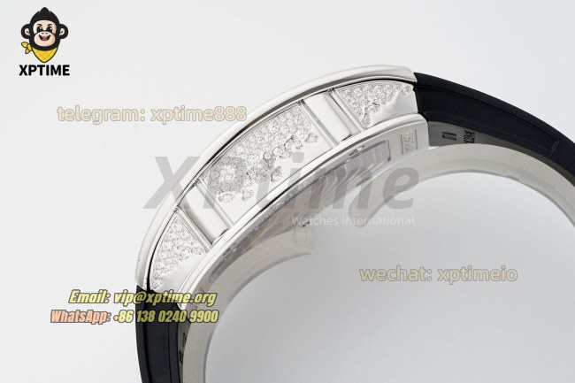 RM07-01 Ladies 31.5mm ZF RG Black/Full Damond Sketelon on SS/RU Strap CRMA2 RM07-01 Ladies 31.5mm ZF RG Black/Full Damond Sketelon on SS/RU Strap CRMA2