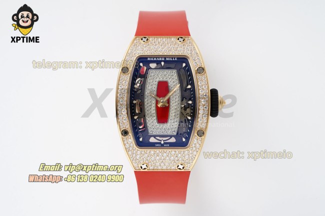 RM07-01 Ladies 31.5mm ZF RG Red/Full Damond Sketelon on RG/RU Strap CRMA2 RM07-01 Ladies 31.5mm ZF RG Red/Full Damond Sketelon on RG/RU Strap CRMA2