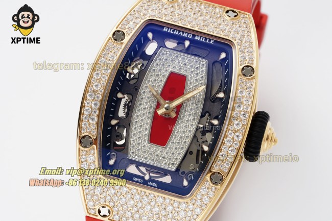 RM07-01 Ladies 31.5mm ZF RG Red/Full Damond Sketelon on RG/RU Strap CRMA2 RM07-01 Ladies 31.5mm ZF RG Red/Full Damond Sketelon on RG/RU Strap CRMA2