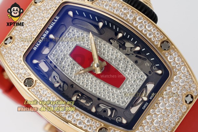 RM07-01 Ladies 31.5mm ZF RG Red/Full Damond Sketelon on RG/RU Strap CRMA2 RM07-01 Ladies 31.5mm ZF RG Red/Full Damond Sketelon on RG/RU Strap CRMA2
