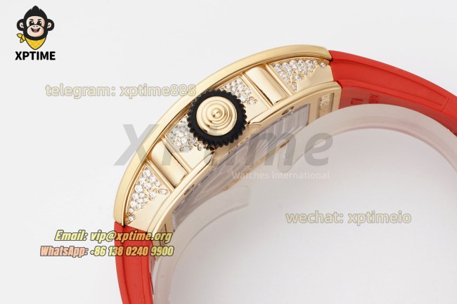 RM07-01 Ladies 31.5mm ZF RG Red/Full Damond Sketelon on RG/RU Strap CRMA2 RM07-01 Ladies 31.5mm ZF RG Red/Full Damond Sketelon on RG/RU Strap CRMA2