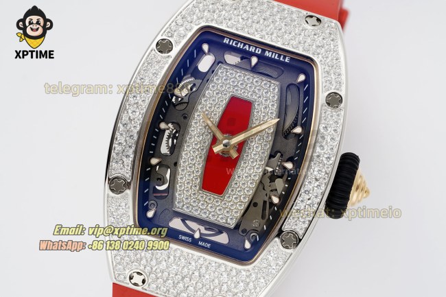 RM07-01 Ladies 31.5mm ZF RG Red/Full Damond Sketelon on SS/RU Strap CRMA2 RM07-01 Ladies 31.5mm ZF RG Red/Full Damond Sketelon on SS/RU Strap CRMA2