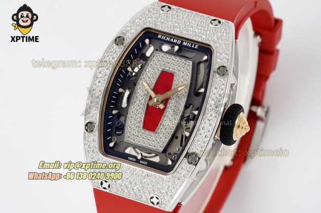 RM07-01 Ladies 31.5mm ZF RG Red/Full Damond Sketelon on SS/RU Strap CRMA2 RM07-01 Ladies 31.5mm ZF RG Red/Full Damond Sketelon on SS/RU Strap CRMA2