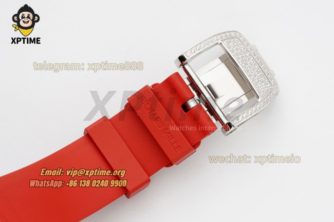 RM07-01 Ladies 31.5mm ZF RG Red/Full Damond Sketelon on SS/RU Strap CRMA2 RM07-01 Ladies 31.5mm ZF RG Red/Full Damond Sketelon on SS/RU Strap CRMA2
