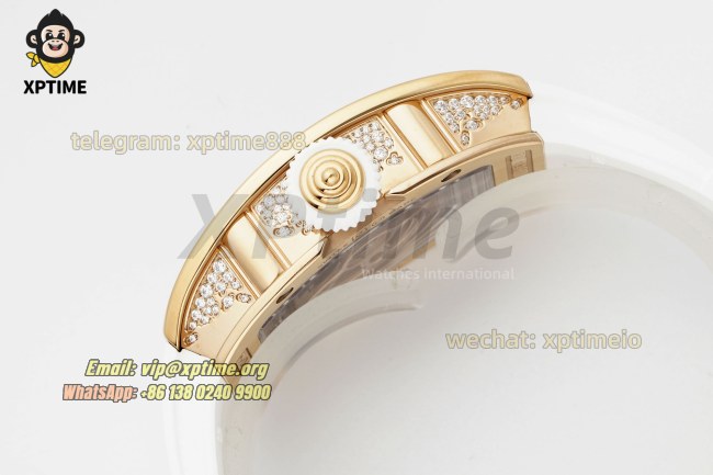 RM07-01 Ladies 31.5mm ZF RG White/Full Damond Sketelon on RG/RU Strap CRMA2 RM07-01 Ladies 31.5mm ZF RG White/Full Damond Sketelon on RG/RU Strap CRMA2
