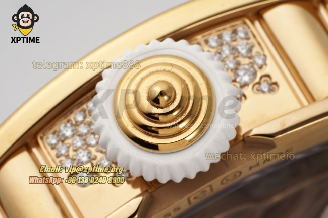 RM07-01 Ladies 31.5mm ZF RG White/Full Damond Sketelon on RG/RU Strap CRMA2 RM07-01 Ladies 31.5mm ZF RG White/Full Damond Sketelon on RG/RU Strap CRMA2
