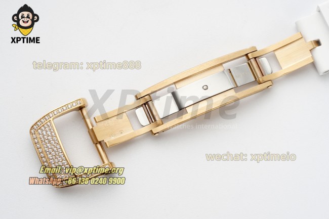 RM07-01 Ladies 31.5mm ZF RG White/Full Damond Sketelon on RG/RU Strap CRMA2 RM07-01 Ladies 31.5mm ZF RG White/Full Damond Sketelon on RG/RU Strap CRMA2