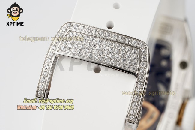 RM07-01 Ladies 31.5mm ZF RG White/Full Damond Sketelon on SS/RU Strap CRMA2 RM07-01 Ladies 31.5mm ZF RG White/Full Damond Sketelon on SS/RU Strap CRMA2