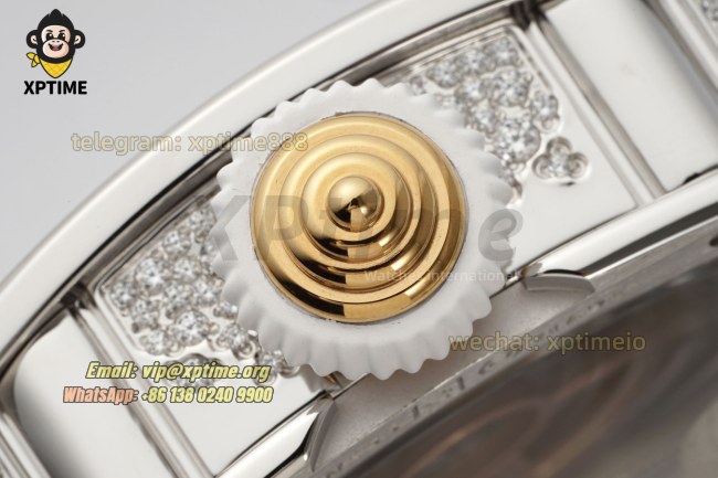 RM07-01 Ladies 31.5mm ZF RG White/Full Damond Sketelon on SS/RU Strap CRMA2 RM07-01 Ladies 31.5mm ZF RG White/Full Damond Sketelon on SS/RU Strap CRMA2
