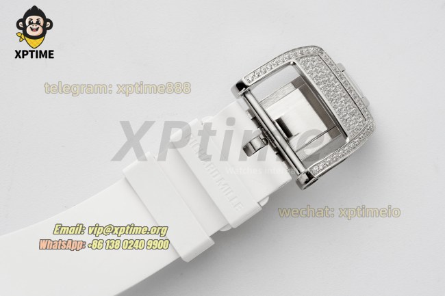 RM07-01 Ladies 31.5mm ZF RG White/Full Damond Sketelon on SS/RU Strap CRMA2 RM07-01 Ladies 31.5mm ZF RG White/Full Damond Sketelon on SS/RU Strap CRMA2