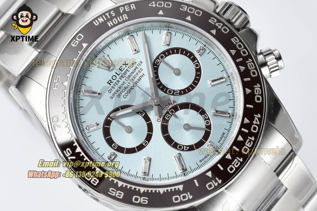 Daytona 126506 40mm VSF Ice Blue/Diamond on SS/SS Bracelet DD4131 Super Clone (Weighted) Daytona 126506 40mm VSF Ice Blue/Diamond on SS/SS Bracelet DD4131 Super Clone (Weighted)