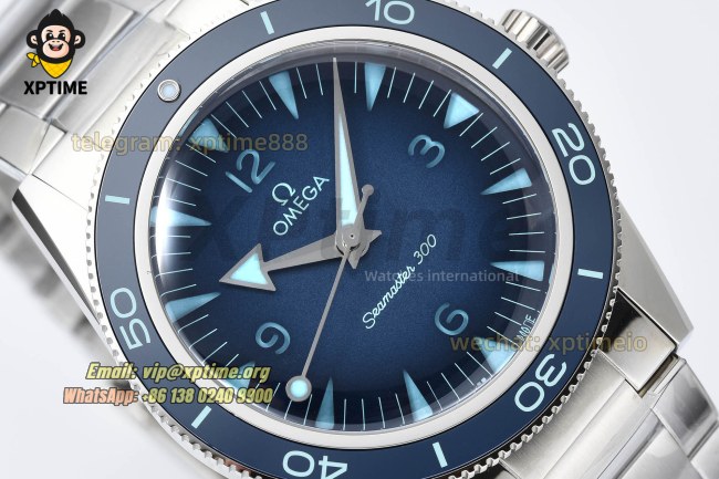Seamaster 300M 41mm VSF Blue/Numeral on SS/SS Bracelet A8912 Super Clone Seamaster 300M 41mm VSF Blue/Numeral on SS/SS Bracelet A8912 Super Clone