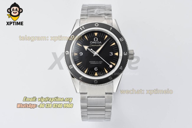 Seamaster 007 41mm VSF Black/Arrow & Numeral on SS/SS Bracelet A8400 Super Clone Seamaster 007 41mm VSF Black/Arrow & Numeral on SS/SS Bracelet A8400 Super Clone