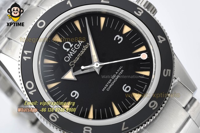 Seamaster 007 41mm VSF Black/Arrow & Numeral on SS/SS Bracelet A8400 Super Clone Seamaster 007 41mm VSF Black/Arrow & Numeral on SS/SS Bracelet A8400 Super Clone