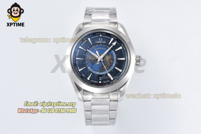 Aqua Terral 150M Worldtimer 43mm VSF Dark Blue/Stick on SS/SS Bracelet A8938 Super Clone Aqua Terral 150M Worldtimer 43mm VSF Dark Blue/Stick on SS/SS Bracelet A8938 Super Clone