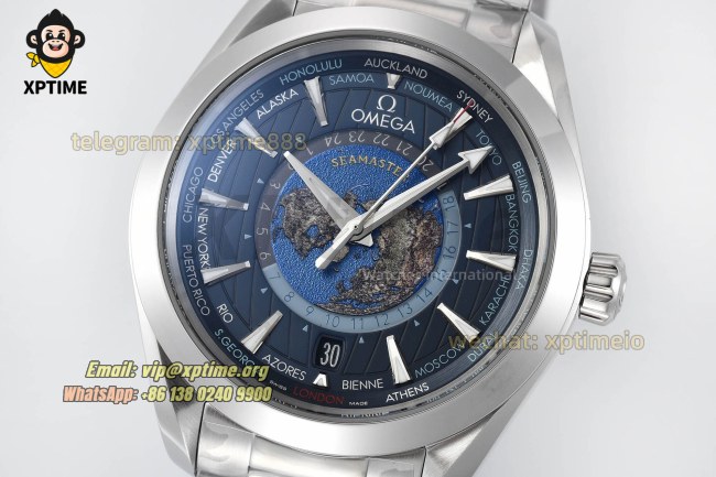 Aqua Terral 150M Worldtimer 43mm VSF Dark Blue/Stick on SS/SS Bracelet A8938 Super Clone Aqua Terral 150M Worldtimer 43mm VSF Dark Blue/Stick on SS/SS Bracelet A8938 Super Clone