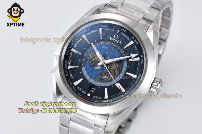 Aqua Terral 150M Worldtimer 43mm VSF Dark Blue/Stick on SS/SS Bracelet A8938 Super Clone Aqua Terral 150M Worldtimer 43mm VSF Dark Blue/Stick on SS/SS Bracelet A8938 Super Clone